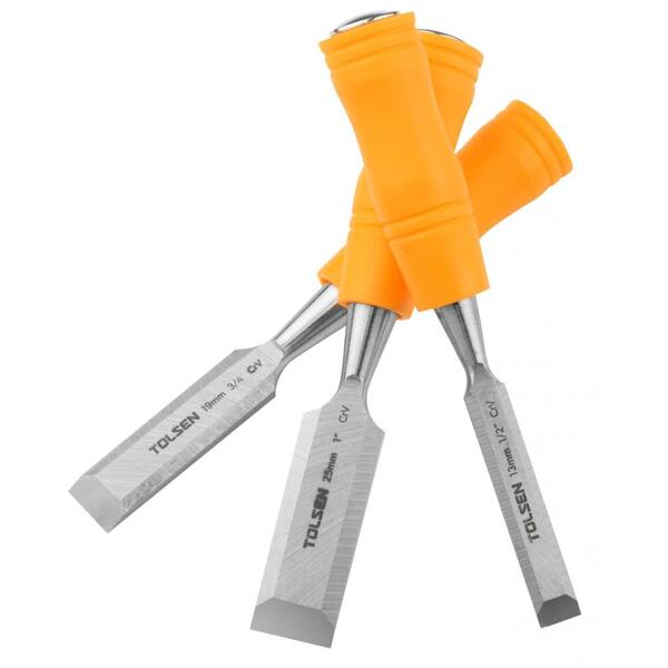 Dalta pentru lemn din 3 bucati, 13 mm, 19 mm, 25 mm, CrV Tolsen 25380