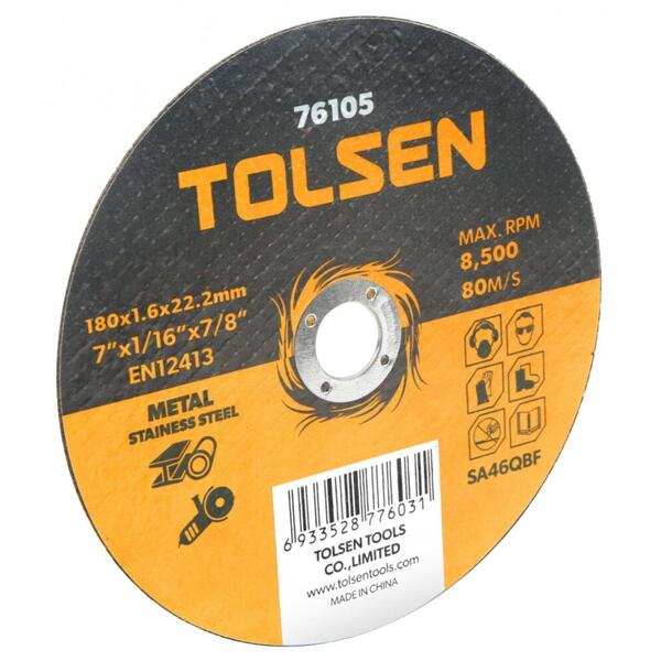 Disc plat de taiere (metal si otel inoxidabil) 115x1.0x22 mm Tolsen 76132 panza flex