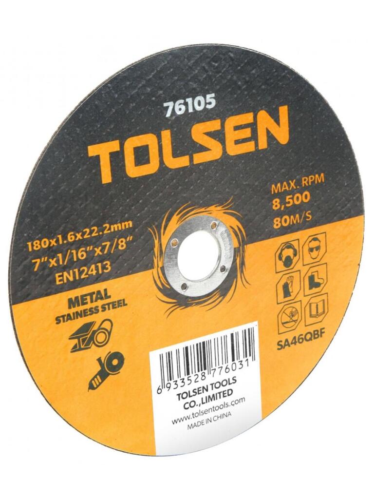 Disc plat de taiere (metal si otel inoxidabil) 115x1.0x22 mm Tolsen 76132 panza flex