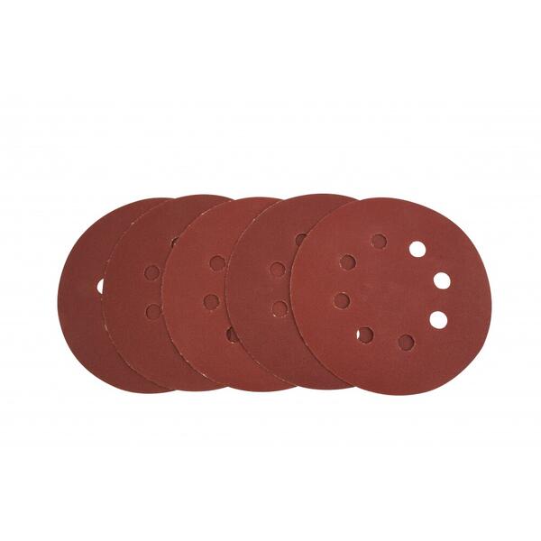 Set 5 discuri abrazive din hartie pentru slefuitor orbital, 125 mm, granulatie 80 Tolsen 77233