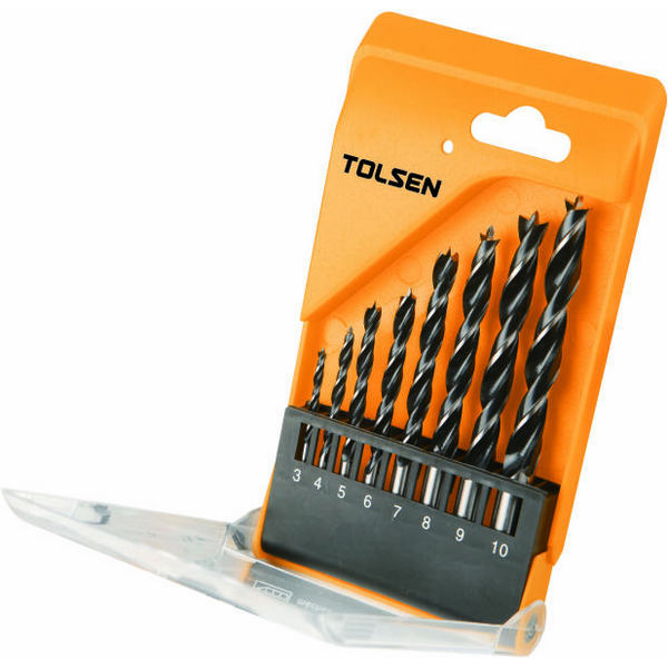 Set de 8 burghie pentru lemn 3-10 mm (Industrial) Tolsen 75626